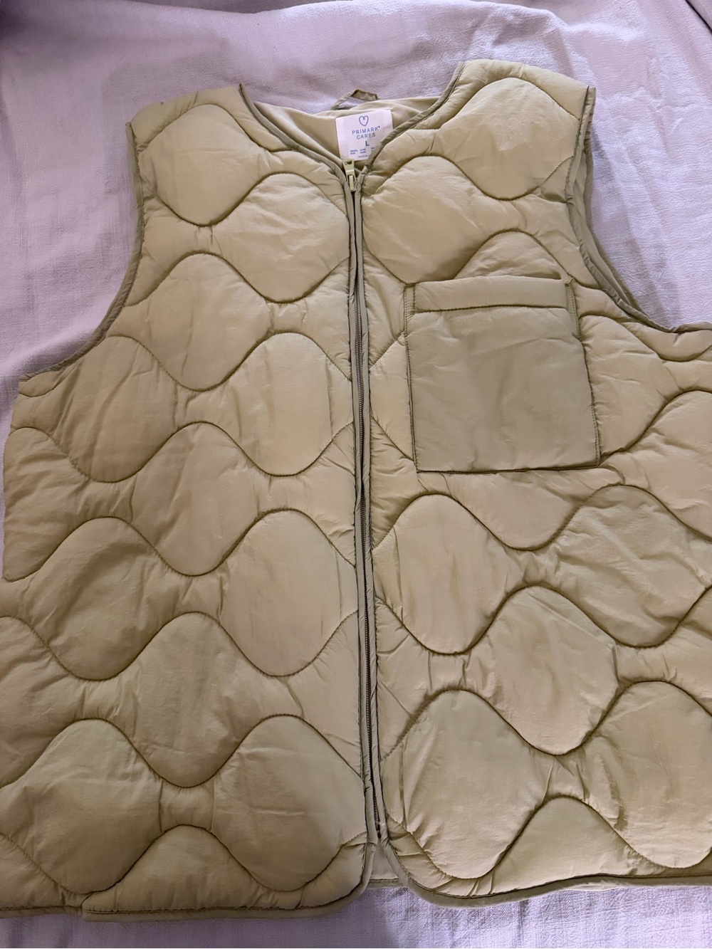 Primark Olive Green Quilted Sleeveless Vest